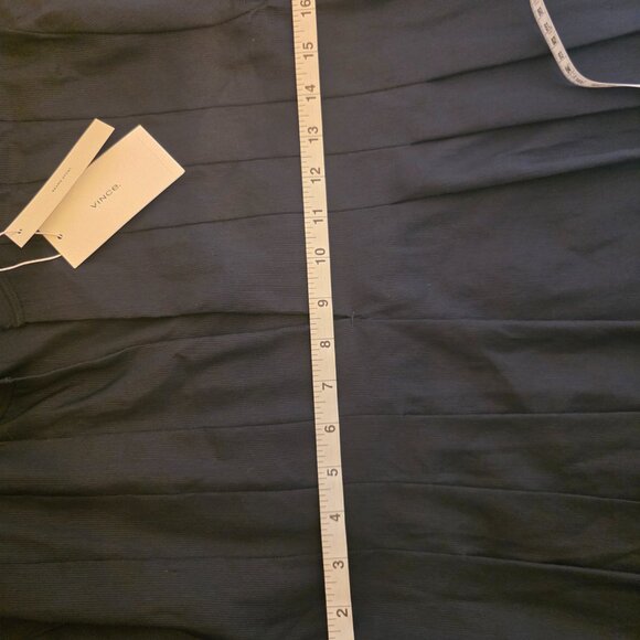 Vince Crinkle Plisse Pleated Dress Women's 0 Coastal Blue Navy Long Sleeve NWT - Picture 7 of 13